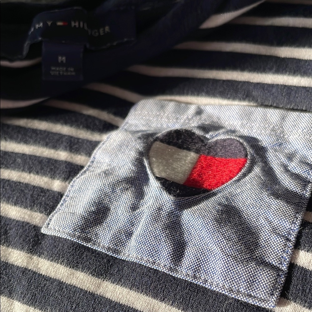 Tommy Hilfiger Striped T-Shirt Dress with Heart Patch